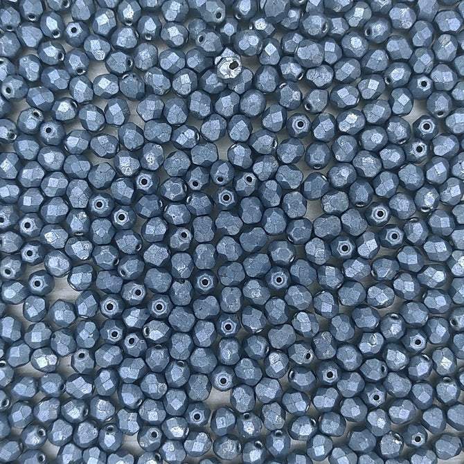 50 x 4mm faceted beads in Saturated Metallic Niagara