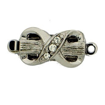Claspgarten Silver clasp with 1 row 13831 - 13x8mm