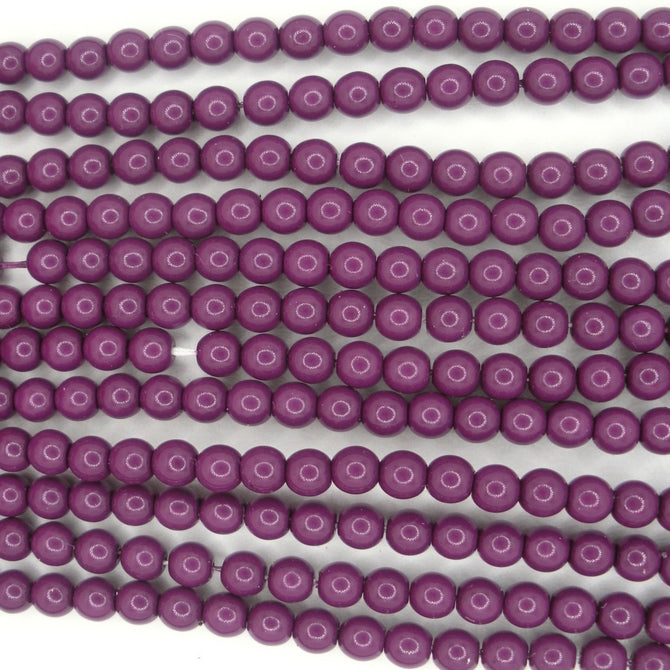 120 x 4mm round pearls in Eggplant