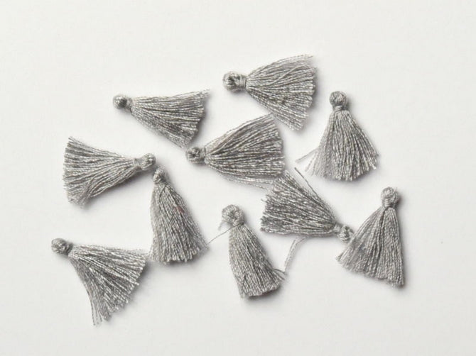 Pair of 1.7cm Cotton tassels in Grey