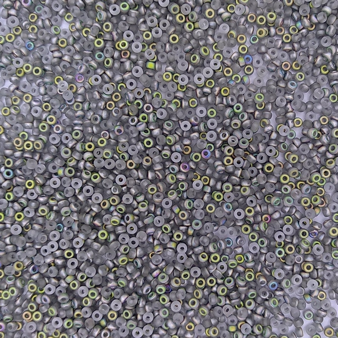 4557 - 10g Size 11/0 Miyuki seed beads in Matt Crystal Vitrail