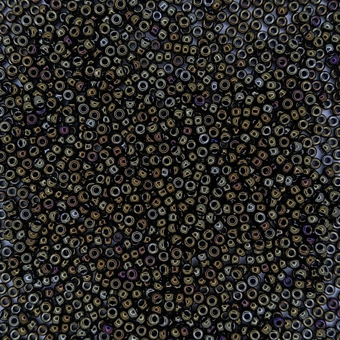 0458 - 10g Size 11/0 Miyuki seed beads in Metallic Brown Iris