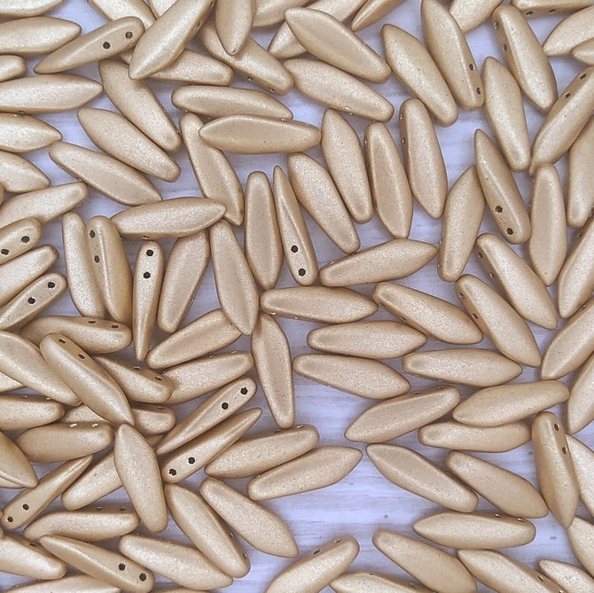10 x two hole daggers in Aztec Gold (5x16mm)