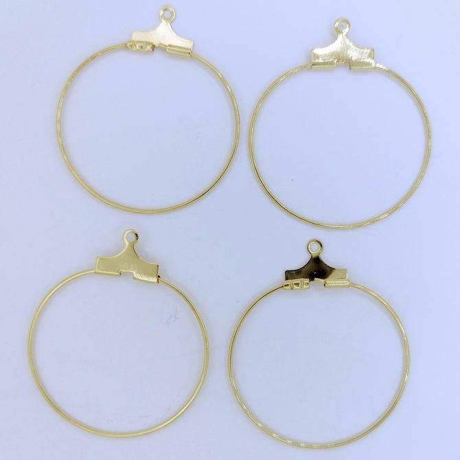 2 pairs of Medium Bead Hoops in Gold (UK Production)