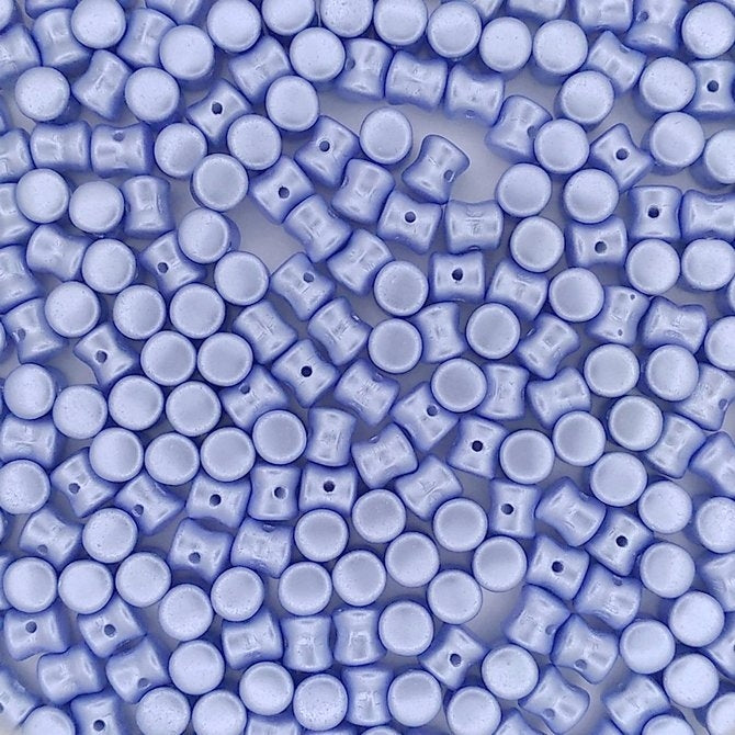 50 x diabolo beads in Pastel Light Sapphire