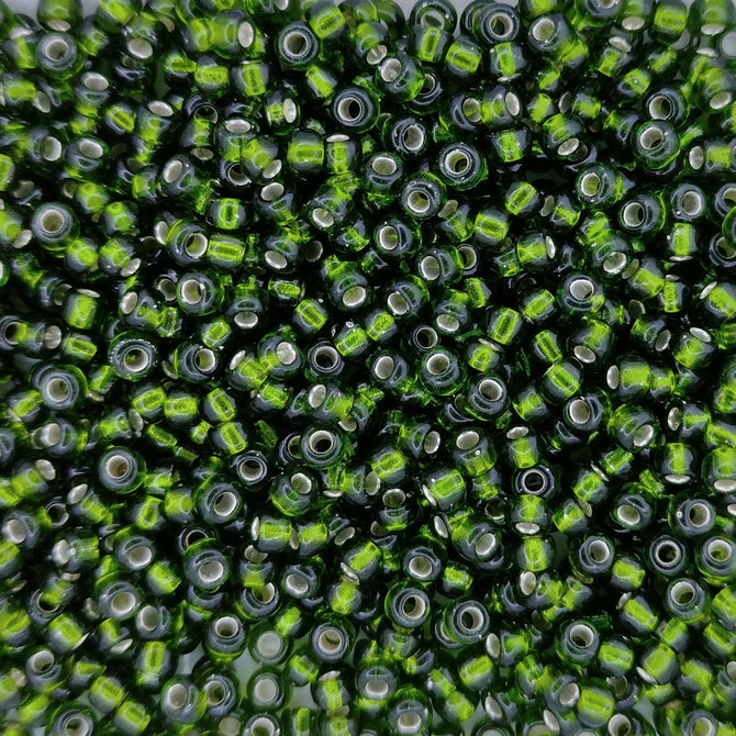 0026 - 10g Size 8/0 Miyuki seed beads in Silver lined Olive