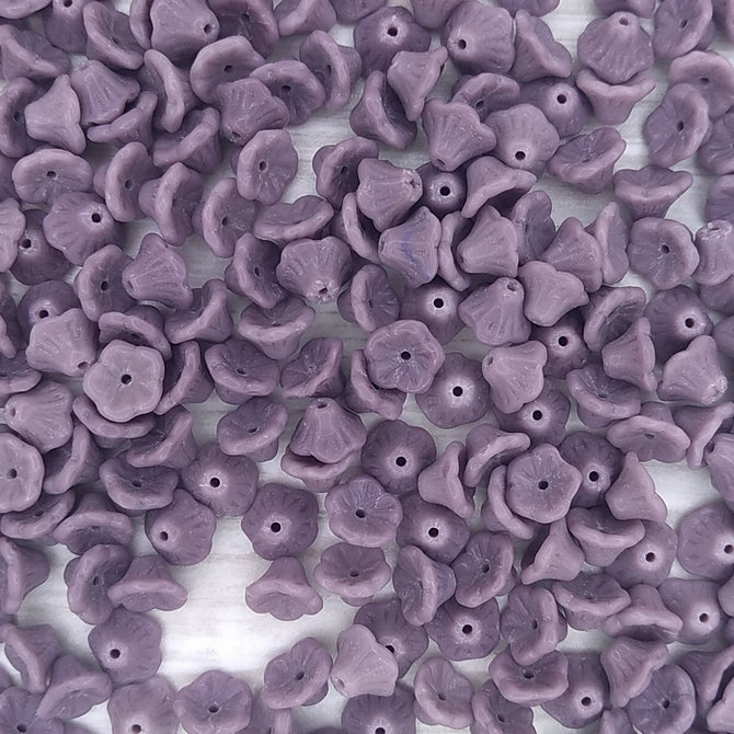 25 x flower cups in Opaque Purple (7x5mm)