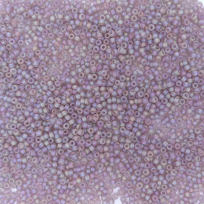 0142FR - 10g Size 11/0 Miyuki seed beads in Matt Smoky Amethyst AB