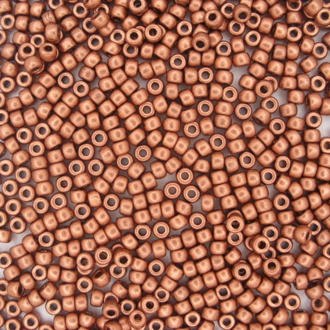 5g Size 8/0 Matubo seed beads in Matt Metallic Copper