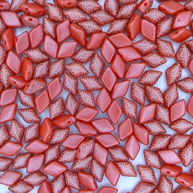 30 x GemDuo in Pearl Shine Light Coral with laser etched Small Hexagon