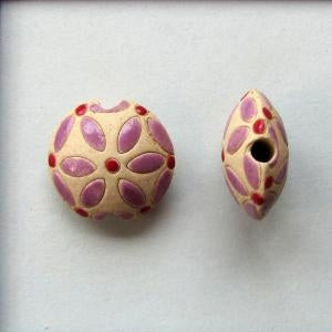 CLB-034-D-S small lentil bead in Purple Leaves from Golem Studio