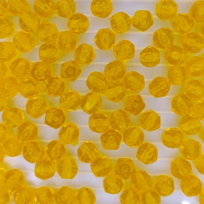 20 x 5mm faceted beads in Dark Yellow (vintage)