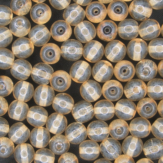 50 x 6mm round beads in Champagne