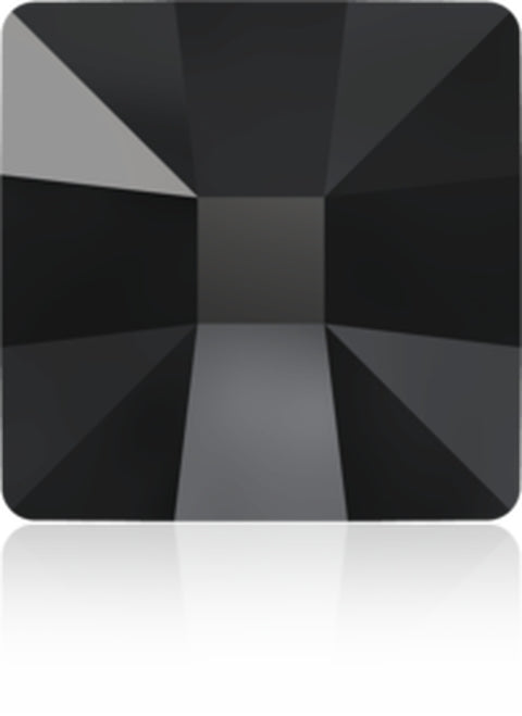 Pair of 25mm Black Square Flatbacks with adhestive (Swarovski)