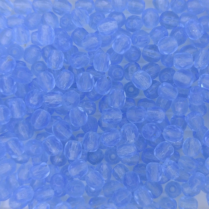 50 x 4mm faceted beads in Light Sapphire