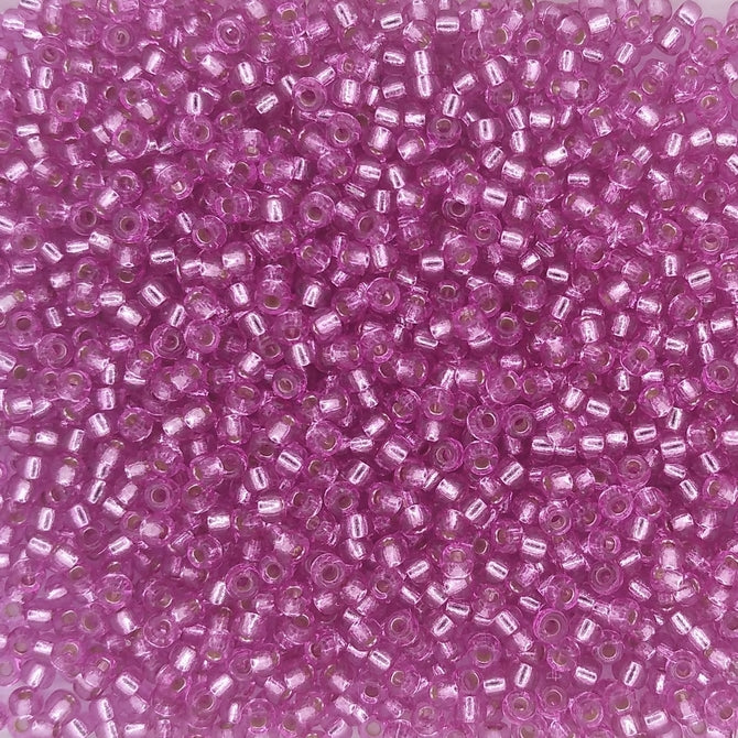 4267 - 10g Size 11/0 Miyuki seed beads in Duracoat Silver lined Pink Parfait