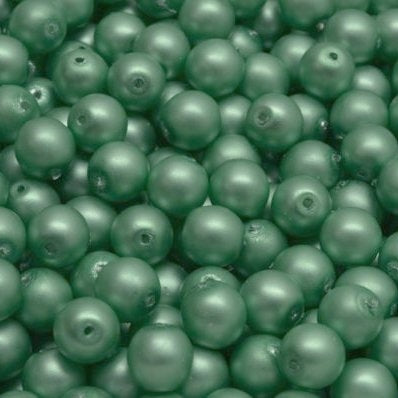 25 x 6mm pearls in Matt Seafoam Green