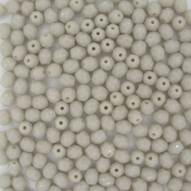 50 x 4mm faceted beads in Opaque Grey