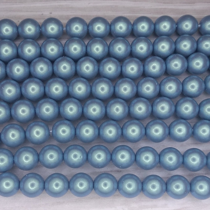 10 x 8mm pearl shell in Silver Blue