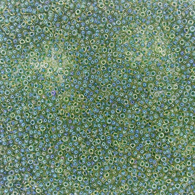 0331 - 10g Size 11/0 Miyuki seed beads in Emerald lined Light Topaz AB