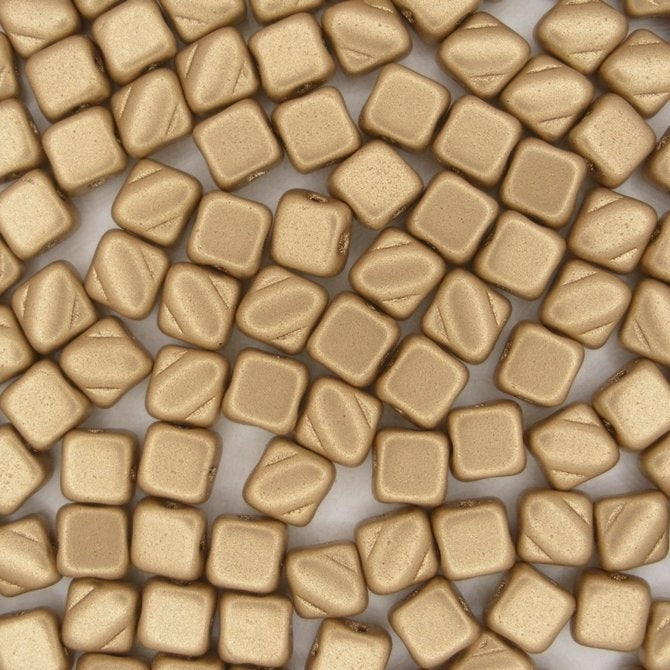 25 x 6mm Silky beads in Aztec Gold