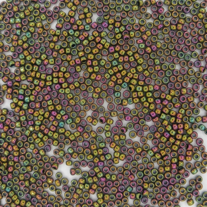0509 - 5g Size 15/0 Toho seed beads in Higher Metallic Green Purple