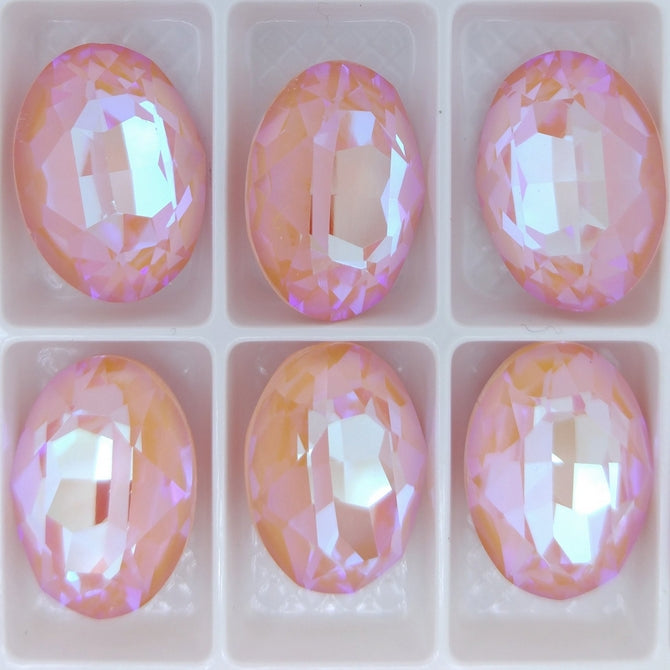 18x13mm Oval in Crystal Peach Delite (Aurora)