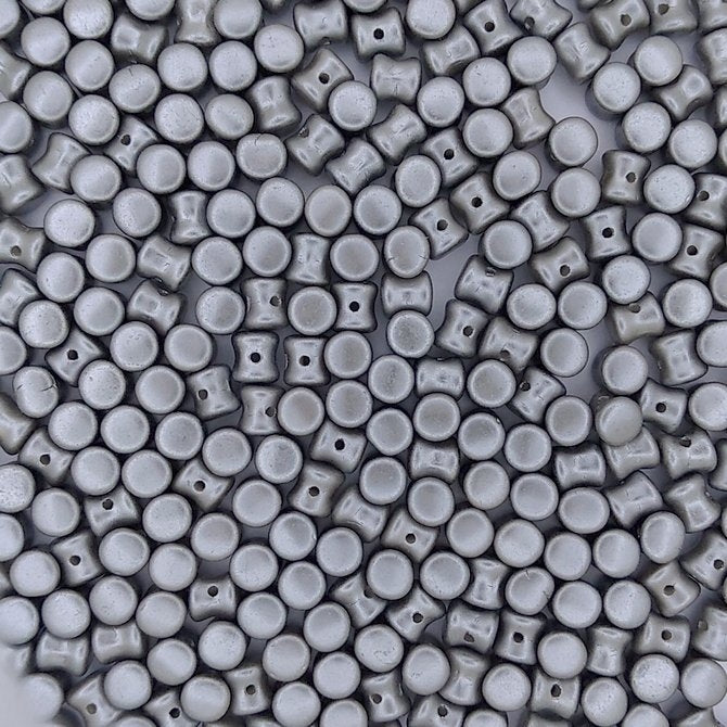 50 x diabolo beads in Pastel Light Grey