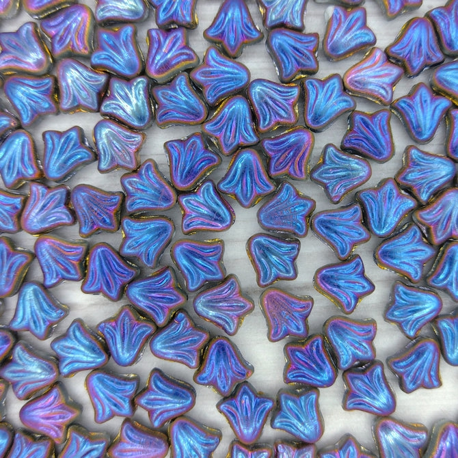 10 x 9mm Lily flowers in Alabaster Full Sliperit