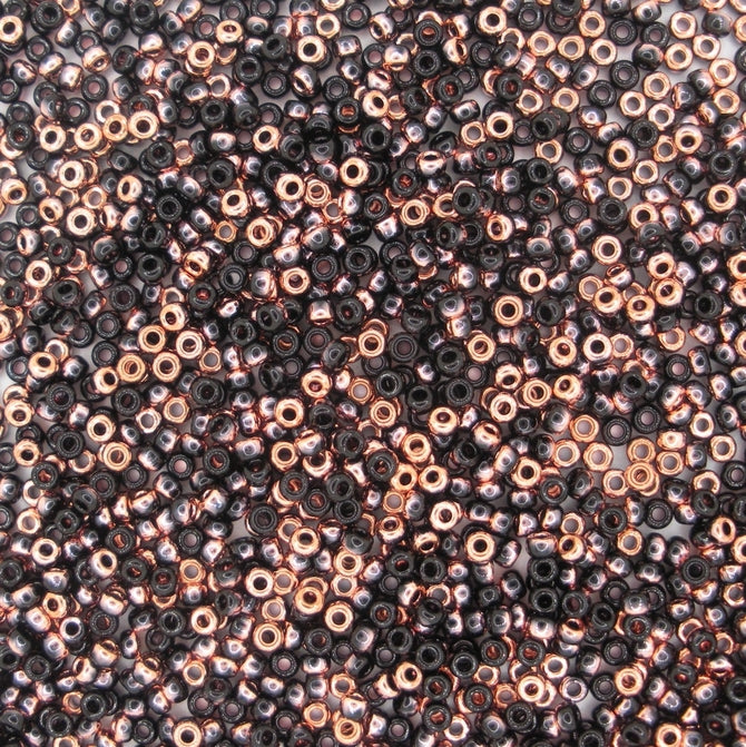 55034 - 10g Size 11/0 Miyuki seed beads in Black/Capri Gold