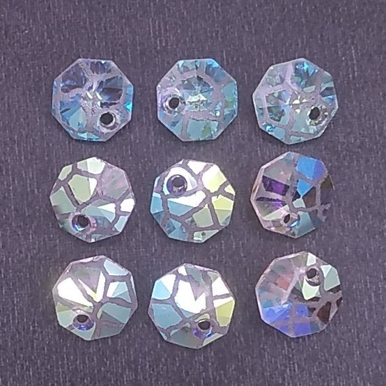 8mm Octagon in Crystal with laser etched Giraffe pattern (Swarovski)