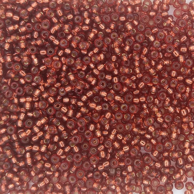 4270 - 10g Size 11/0 Miyuki seed beads in Duracoat Silver lined Magenta