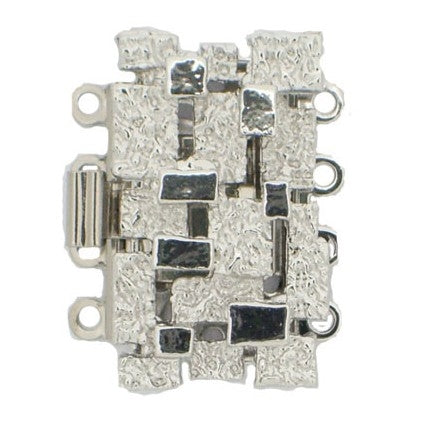 Claspgarten Silver clasp with 4 rows 13577 - 19.5x12mm