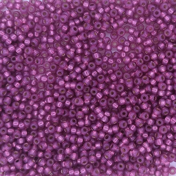 4247 - 10g Size 11/0 Miyuki seed beads in Duracoat Silver lined Peony Pink