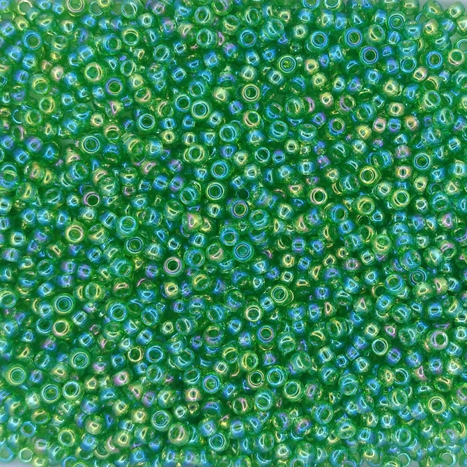 0179L - 10g Size 11/0 Miyuki seed beads in Transparent Light Green AB