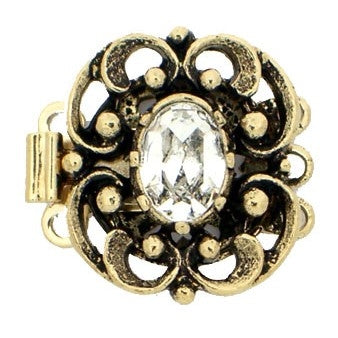 Claspgarten Old Gold clasp with 3 rows 13849 - 16.5x14mm