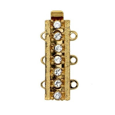 Claspgarten Gold clasp with 3 rows 13445 - 20x6mm