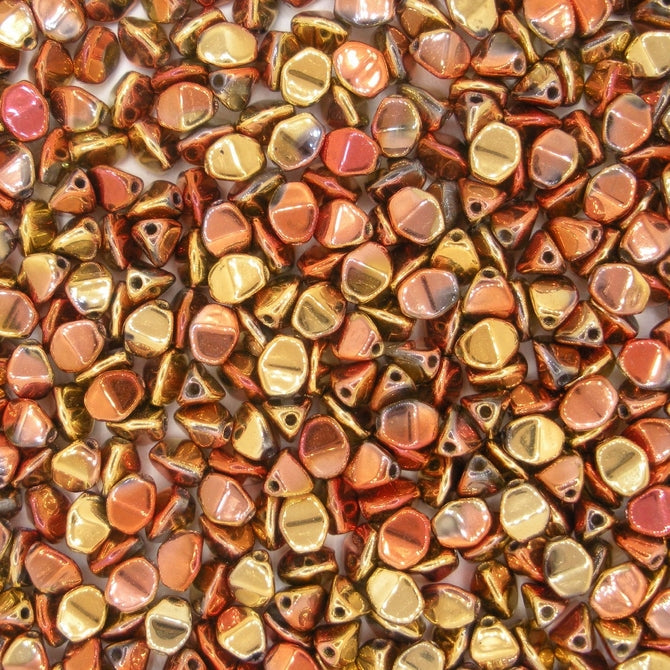 50 x pinch beads in California Gold Rush (3x5mm)