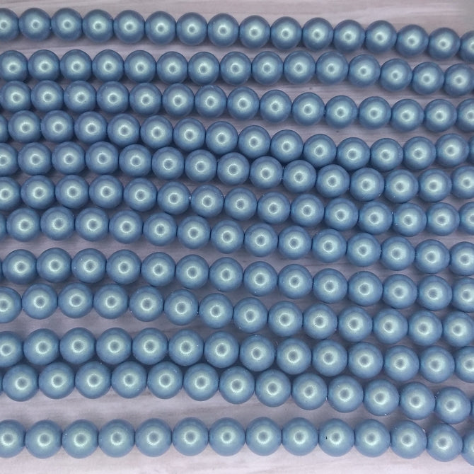 25 x 6mm pearl shell in Silver Blue