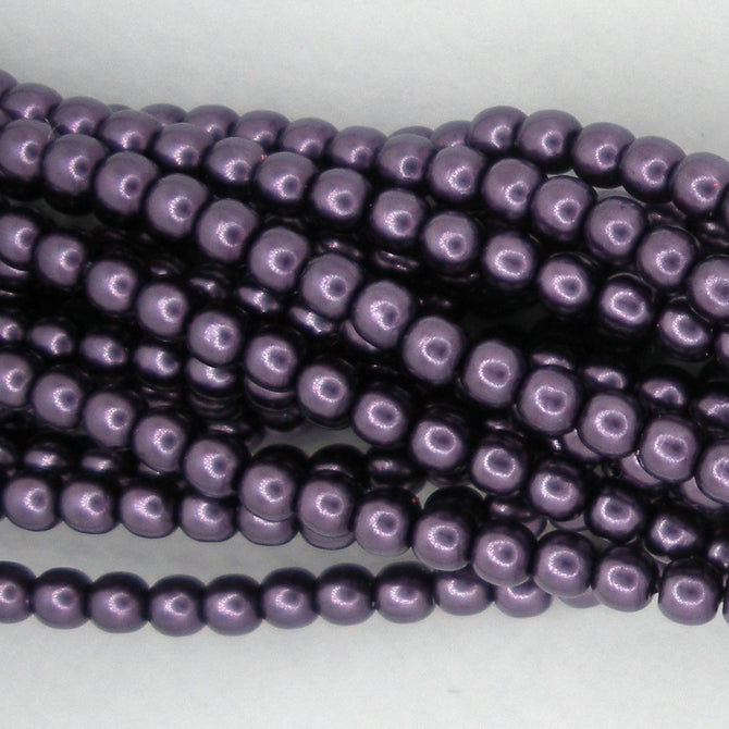150 x 2mm round pearls in Violet