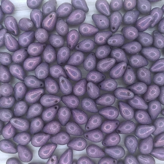 20 x drops in Lila Vega Lustre (9x6mm)