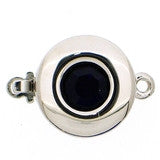 Claspgarten Silver clasp with Dark Indigo crystal and 1 row 14551 - 12mm