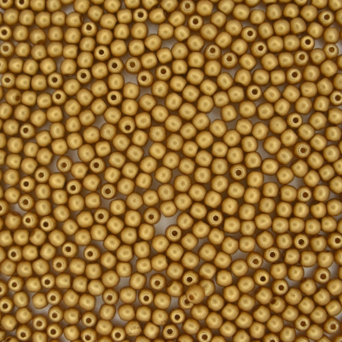 50 x 2.5mm round beads in Gold