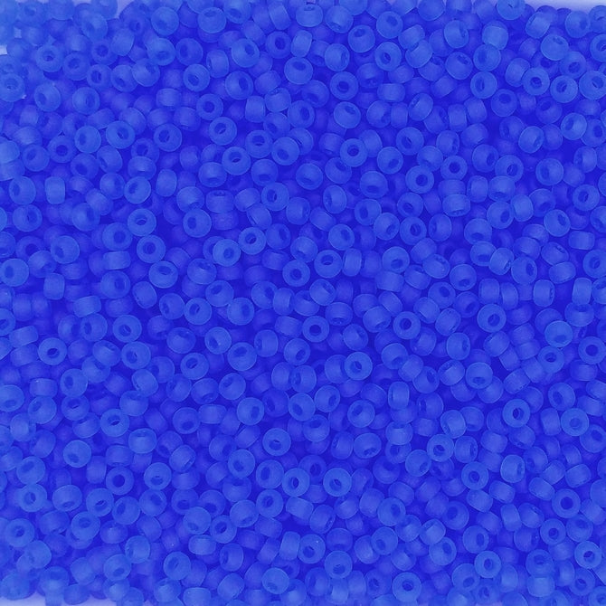 0150F - 10g Size 11/0 Miyuki seed beads in Matt Transparent Sapphire