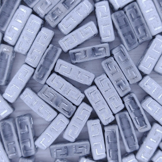 6 x Celtic Blocks in Matt Silver (15x5mm)