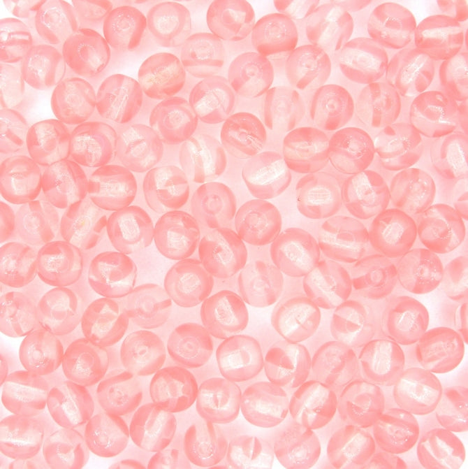 50 x 5mm round beads in Pink Cloud
