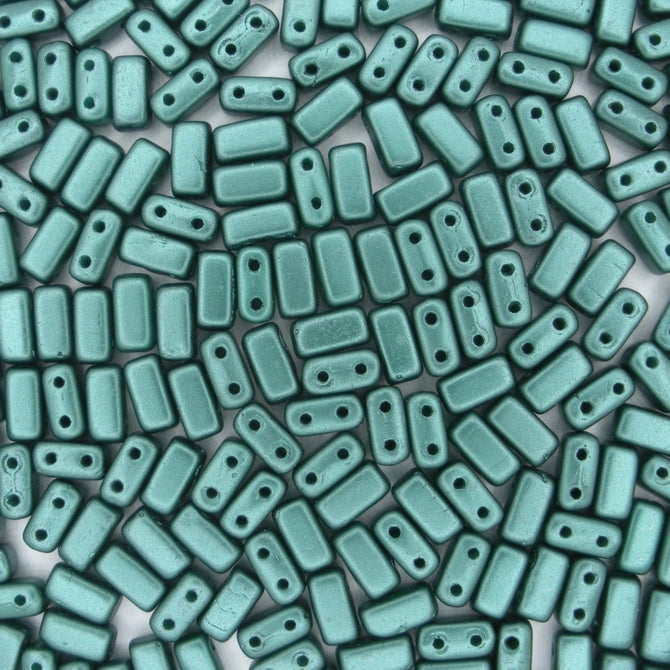 50 x CzechMate bricks in Pearl Coat Teal