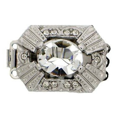 Claspgarten Silver clasp with 3 rows 13964 - 20x16mm