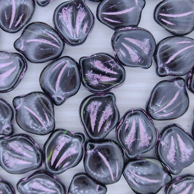 10 x Peony petals in 57109 with Pink Lustre (15x12mm)