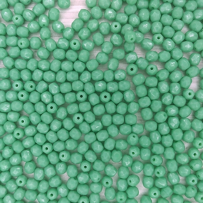 50 x 4mm faceted beads in Green Turquoise